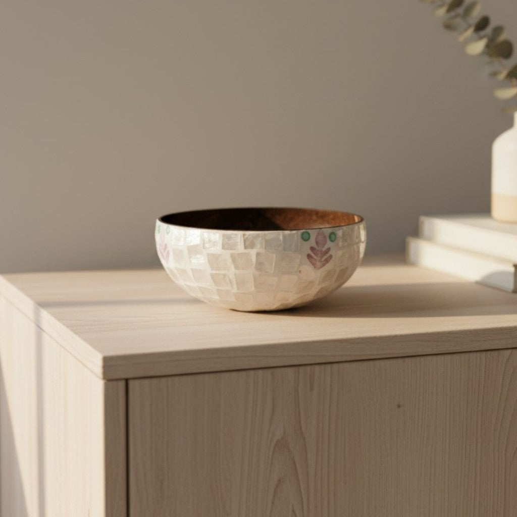 Blush Leaf Coconut Bowl