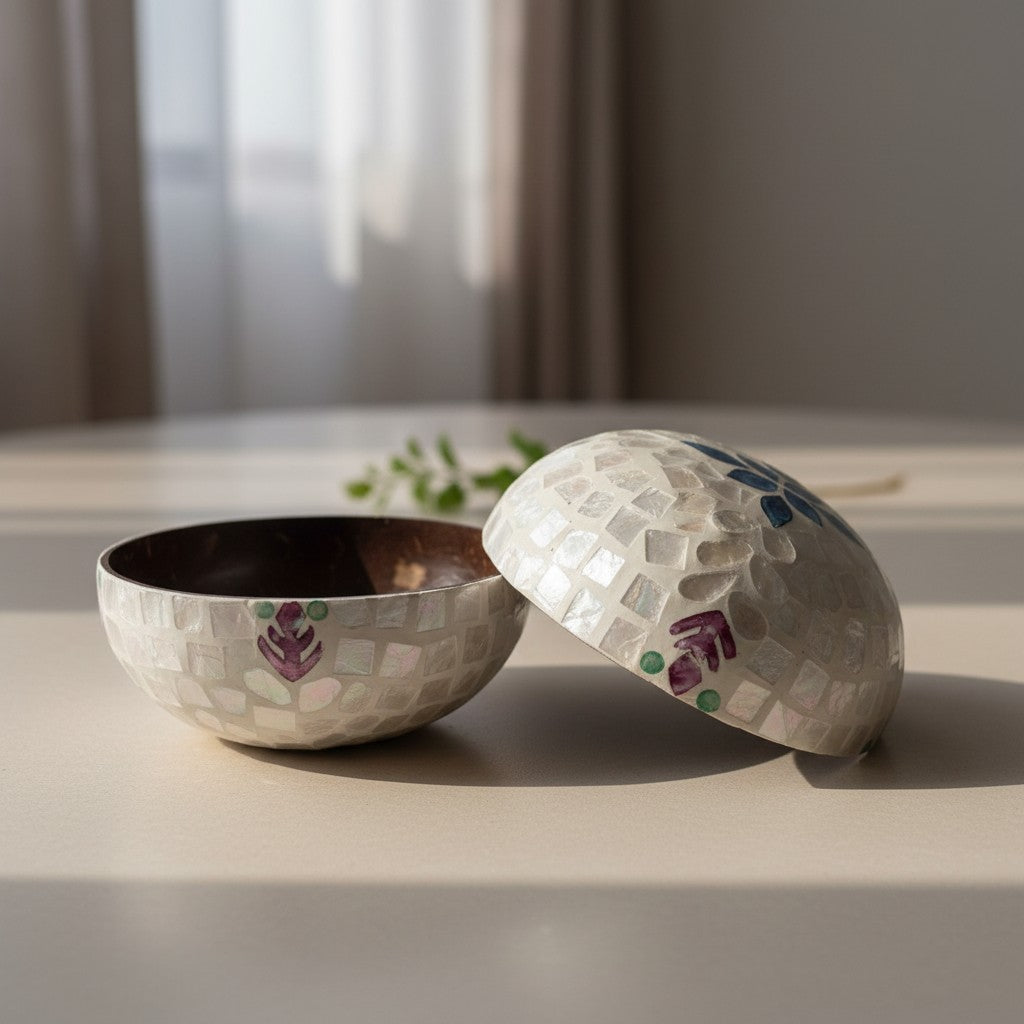 Blush Leaf Coconut Bowl