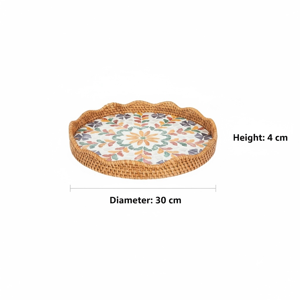 Size chart for Blossom Scalloped Round Tray with 30 cm diameter and 4 cm height