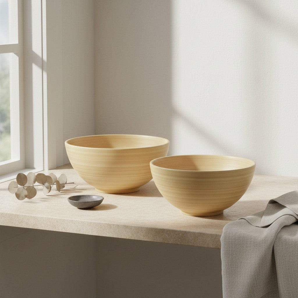 Aura Spun Bamboo Serving Bowl
