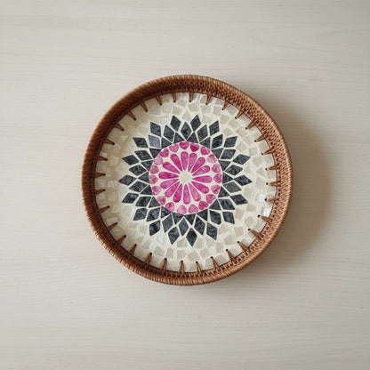 Pink Sunburst Round Tray
