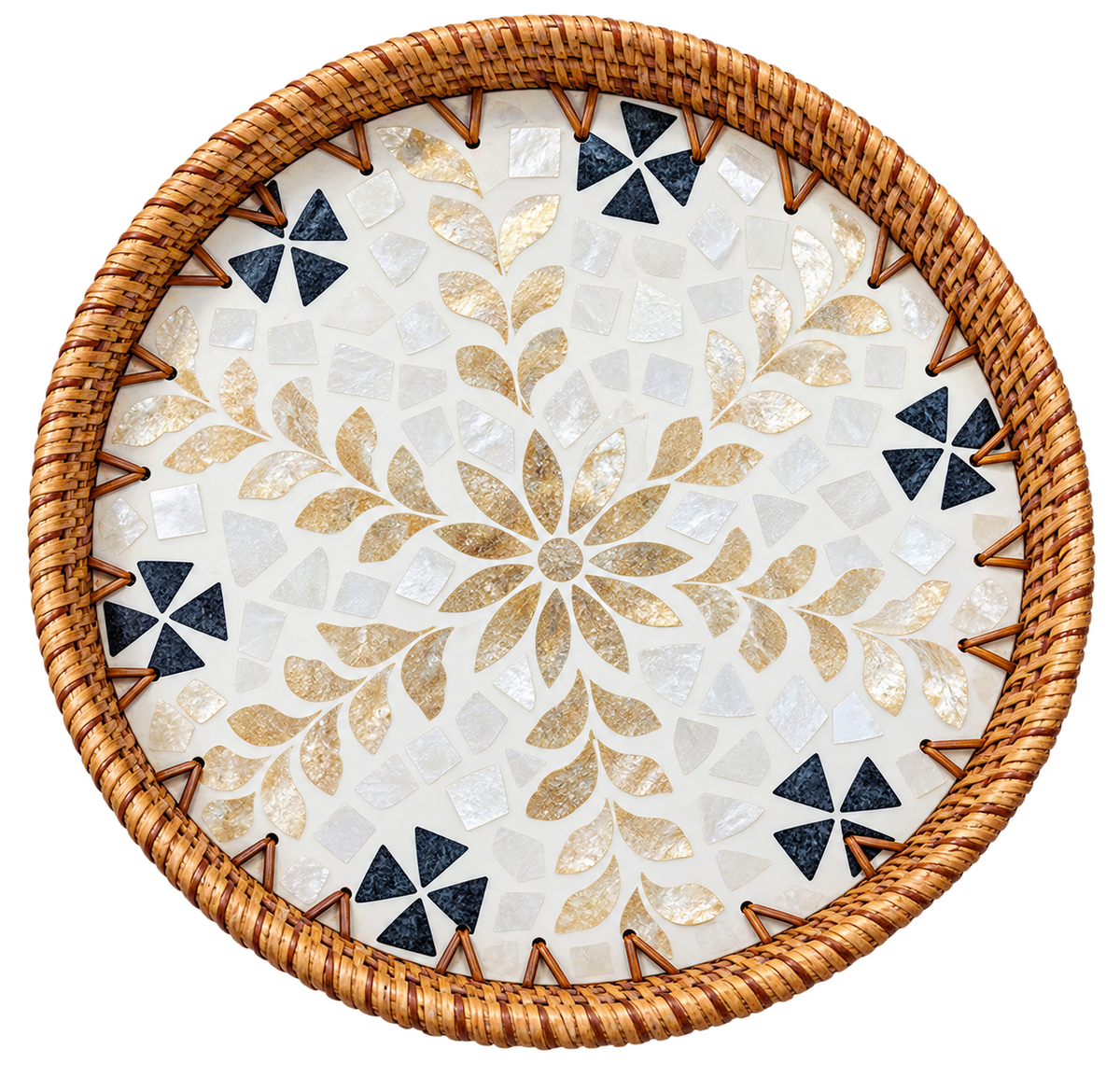 Floral Mosaic round tray