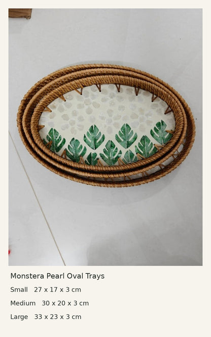 Size guide for small, medium and large oval trays